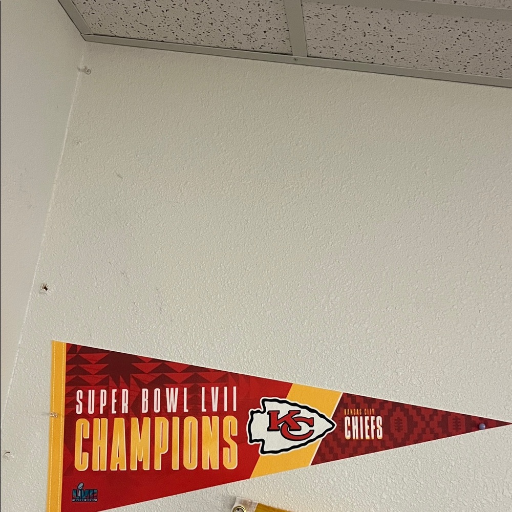 Kansas City Chiefs Super Bowl LVII Champions felt pennant.